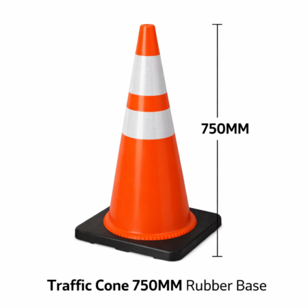 Traffic Cone 750MM Rubber Base
